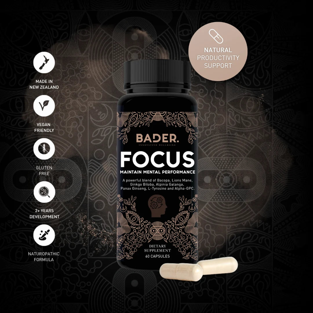 Bader Focus Capsules | Natural Focus, Energy & Brain Health Support - The Herbal Dispensary Raglan