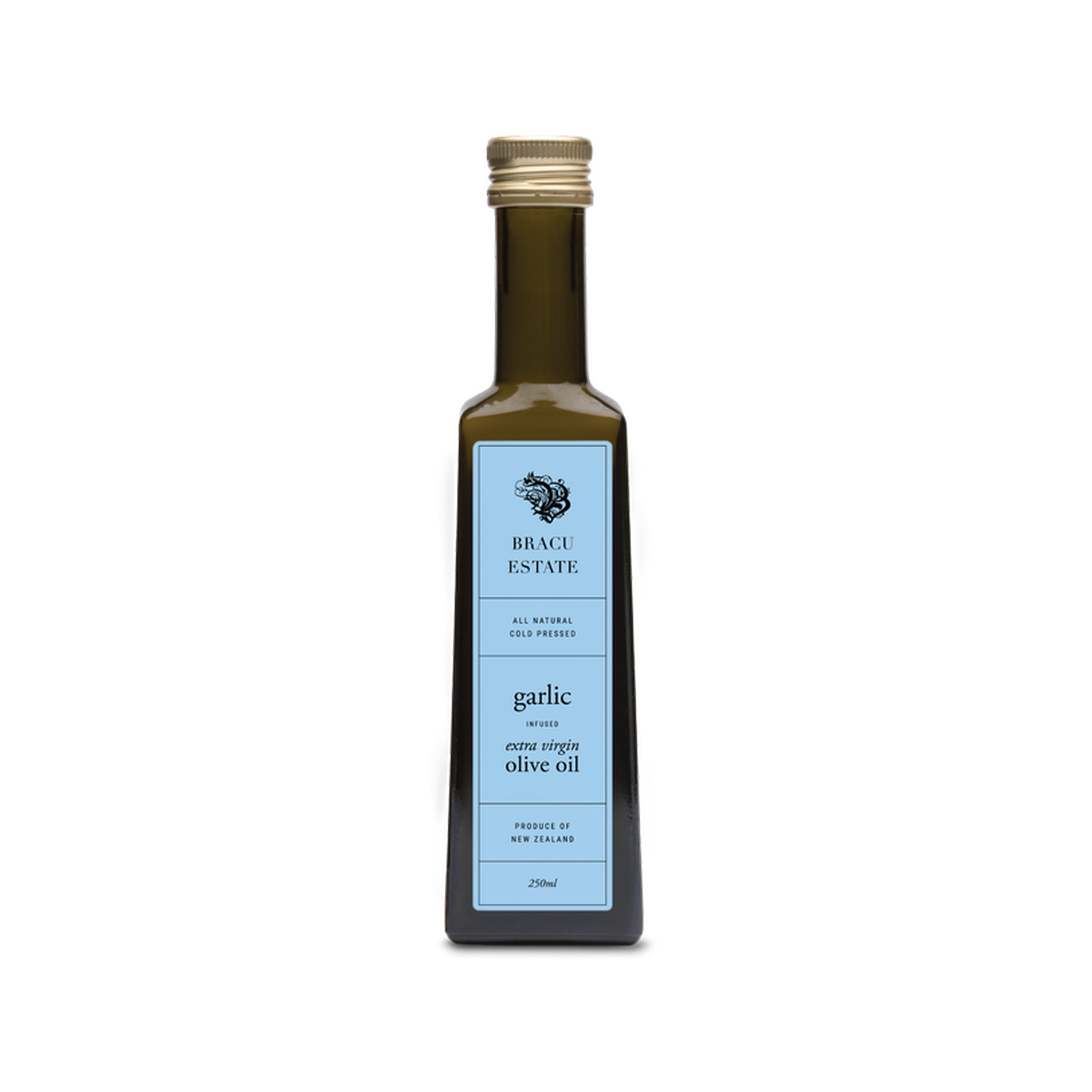 BRACU ESTATE GARLIC INFUSED EXTRA VIRGIN OLIVE OIL 250ML - The Herbal Dispensary Raglan