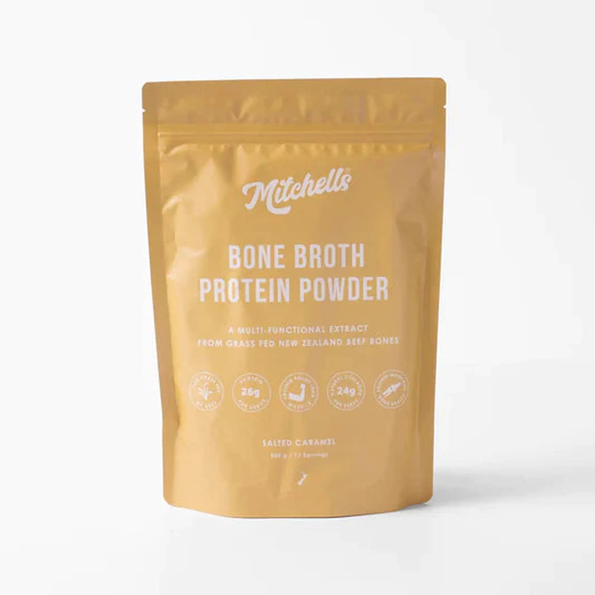 MITCHELLS PROTEIN POWDER SALTED CARAMEL 500G - The Herbal Dispensary Raglan