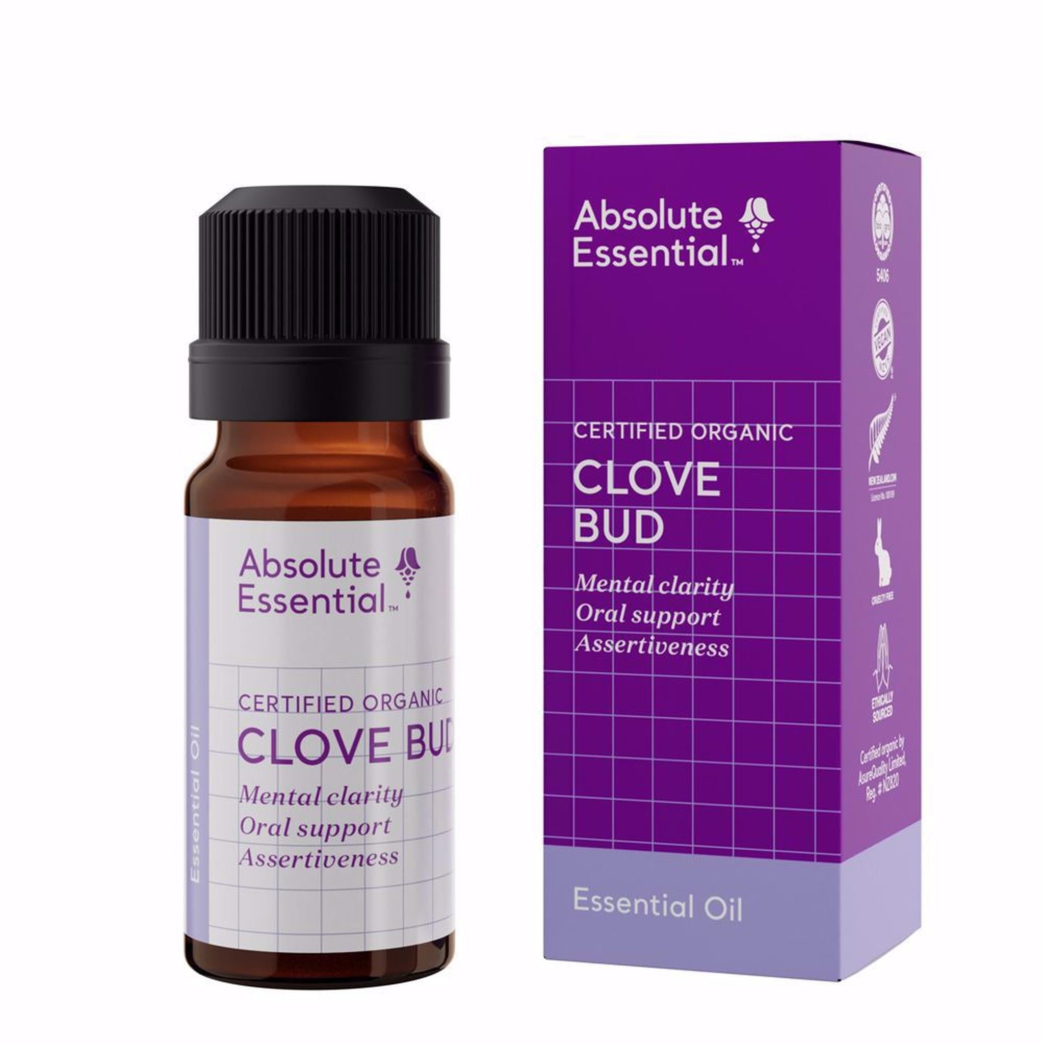 ABSOLUTE ESSENTIALS ORGANIC CLOVE BUD 10ML - The Herbal Dispensary Raglan