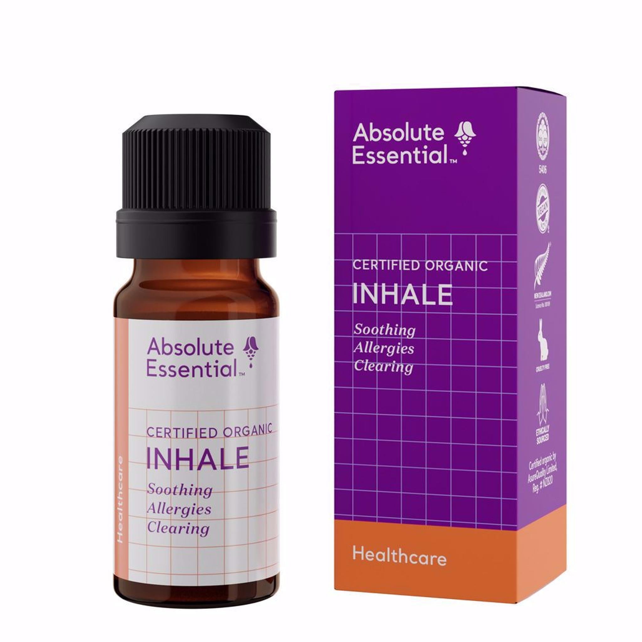 ABSOLUTE ESSENTIALS ORGANIC INHALE 10ML - The Herbal Dispensary Raglan