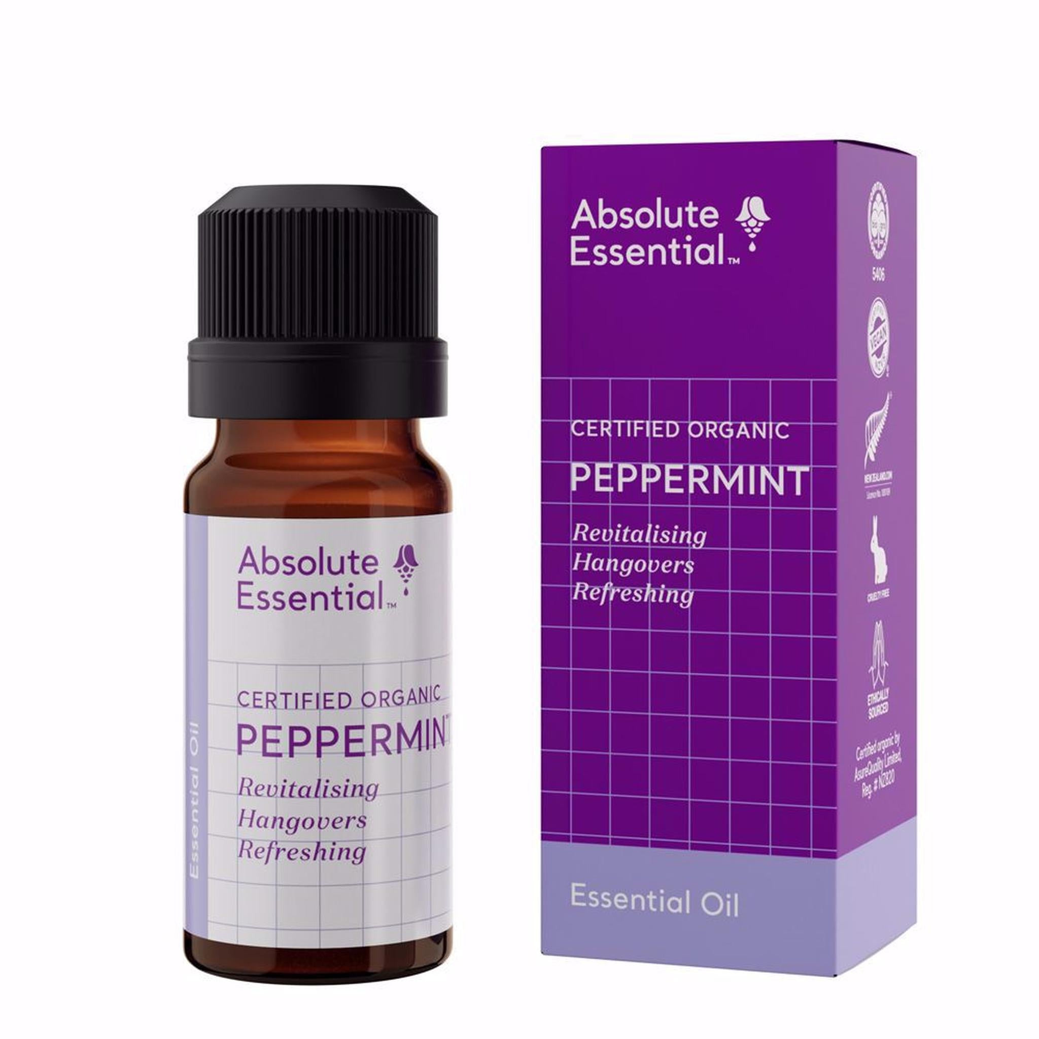 ABSOLUTE ESSENTIAL ORGANIC PEPPERMINT 10ML - The Herbal Dispensary Raglan