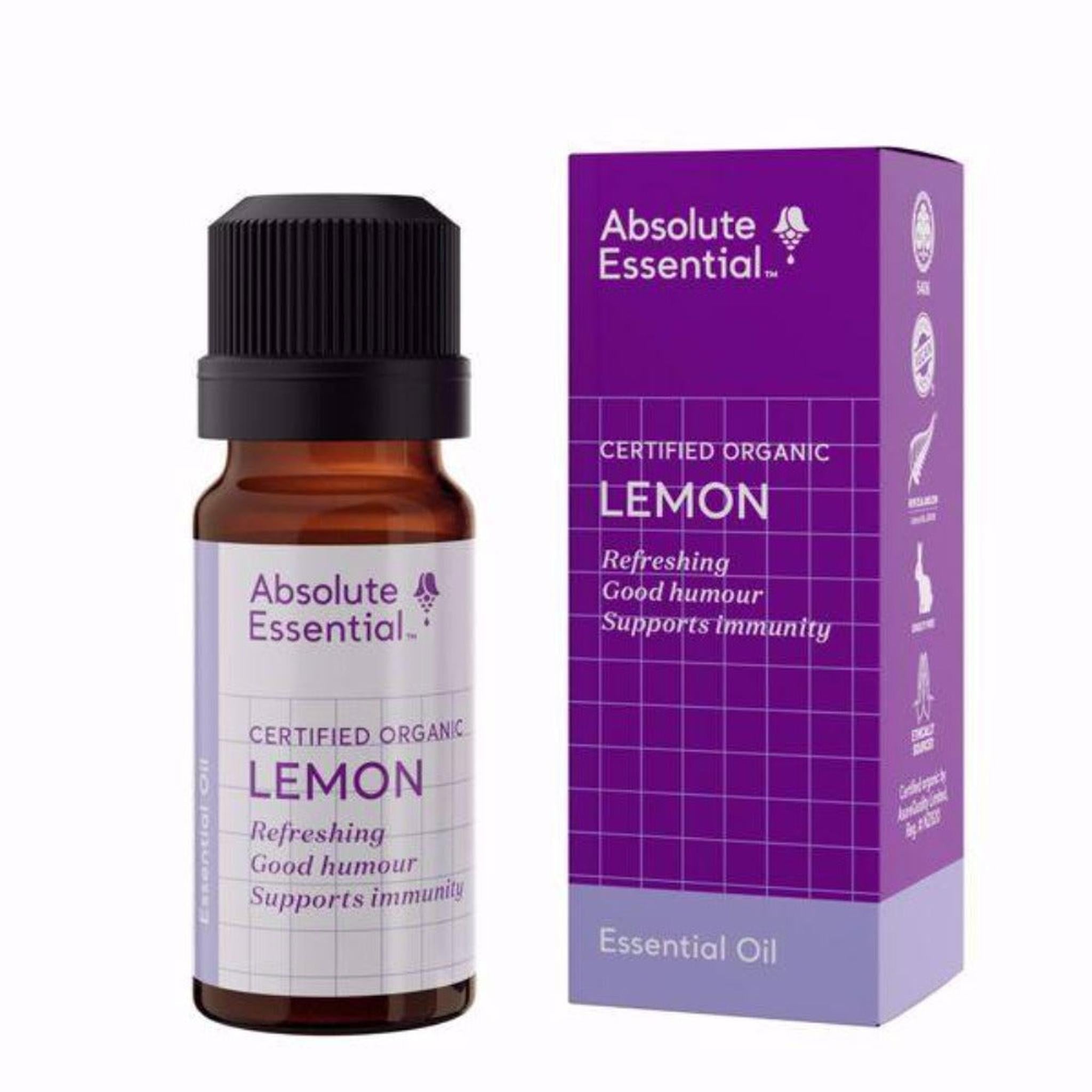 ABSOLUTE ESSENTIAL ORGANIC LEMON 10ML - The Herbal Dispensary Raglan