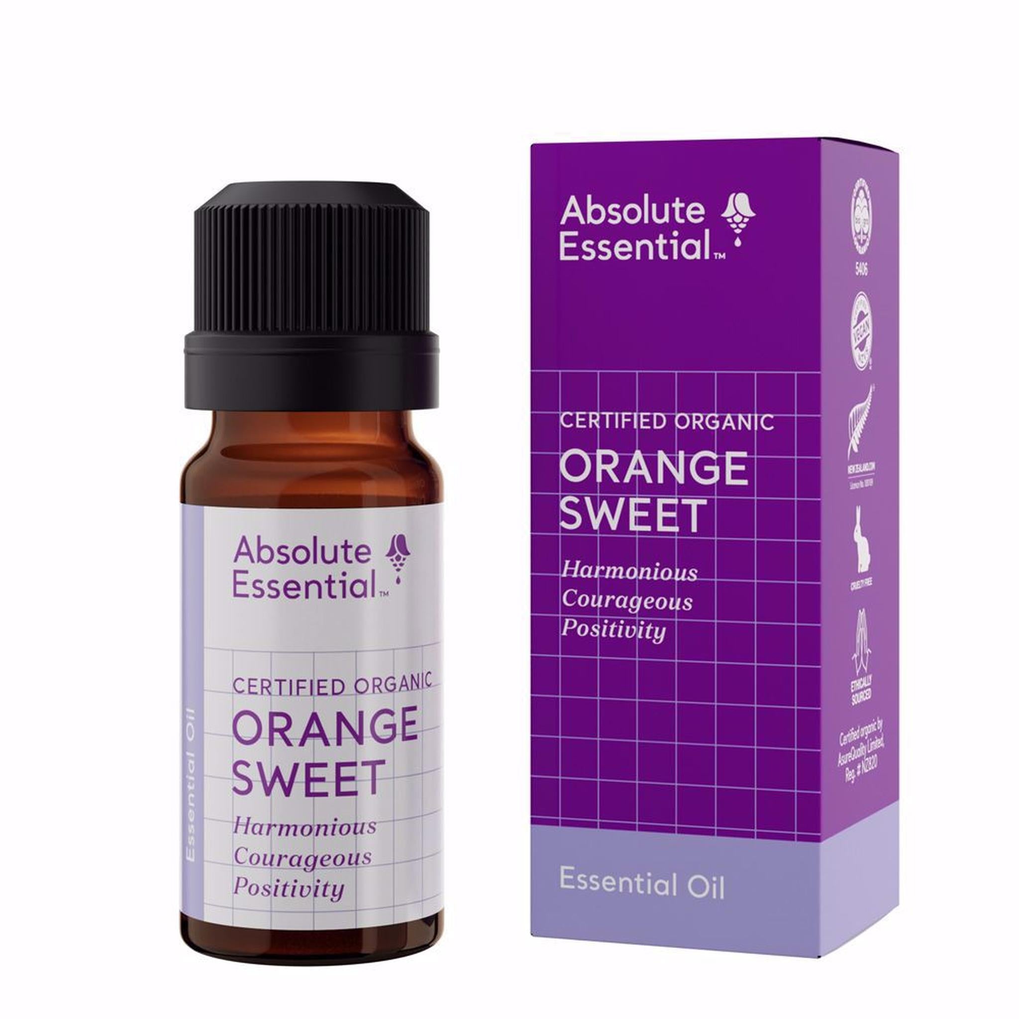 ABSOLUTE ESSENTIALS ORGANIC ORANGE SWEET 10ML - The Herbal Dispensary Raglan