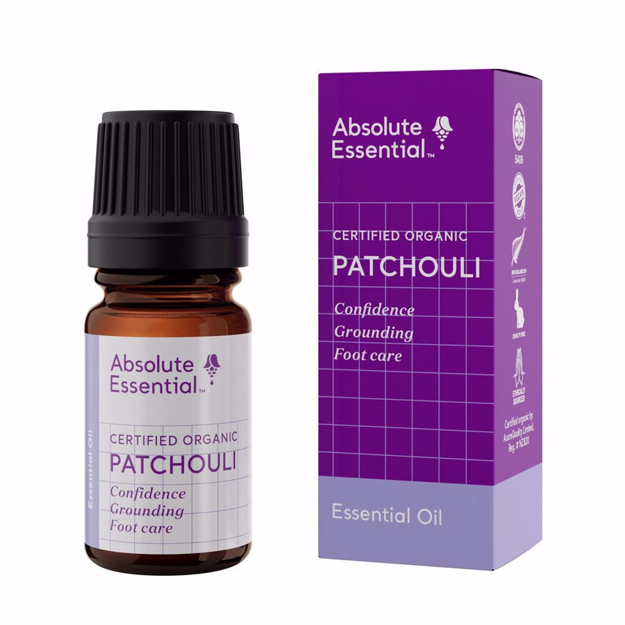 ABSOLUTE ESSENTIAL ORGANIC PATCHOULI 5ML - The Herbal Dispensary Raglan
