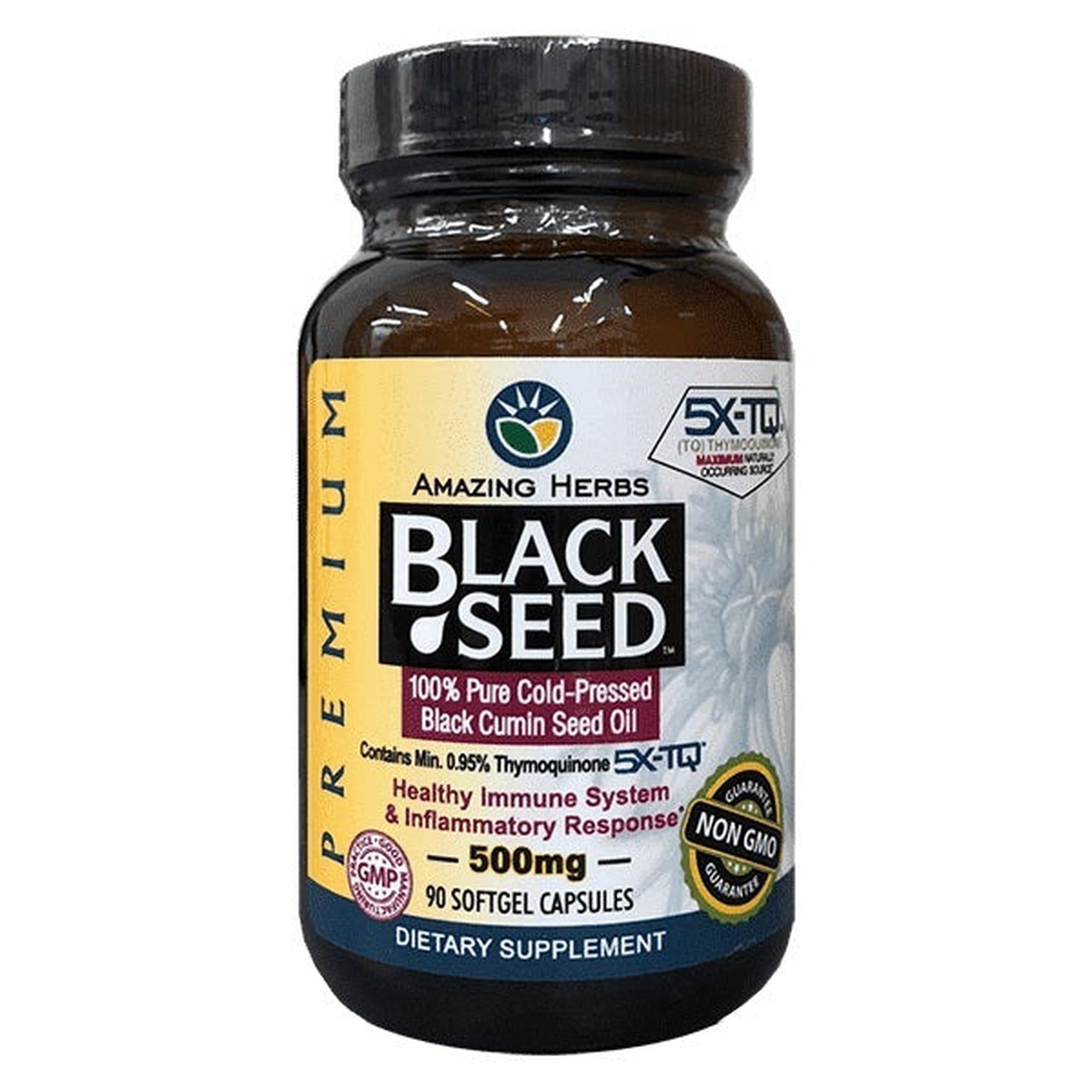 AMAZING HERBS BLACK SEED OIL 500MG 90 CAPSULES - The Herbal Dispensary Raglan
