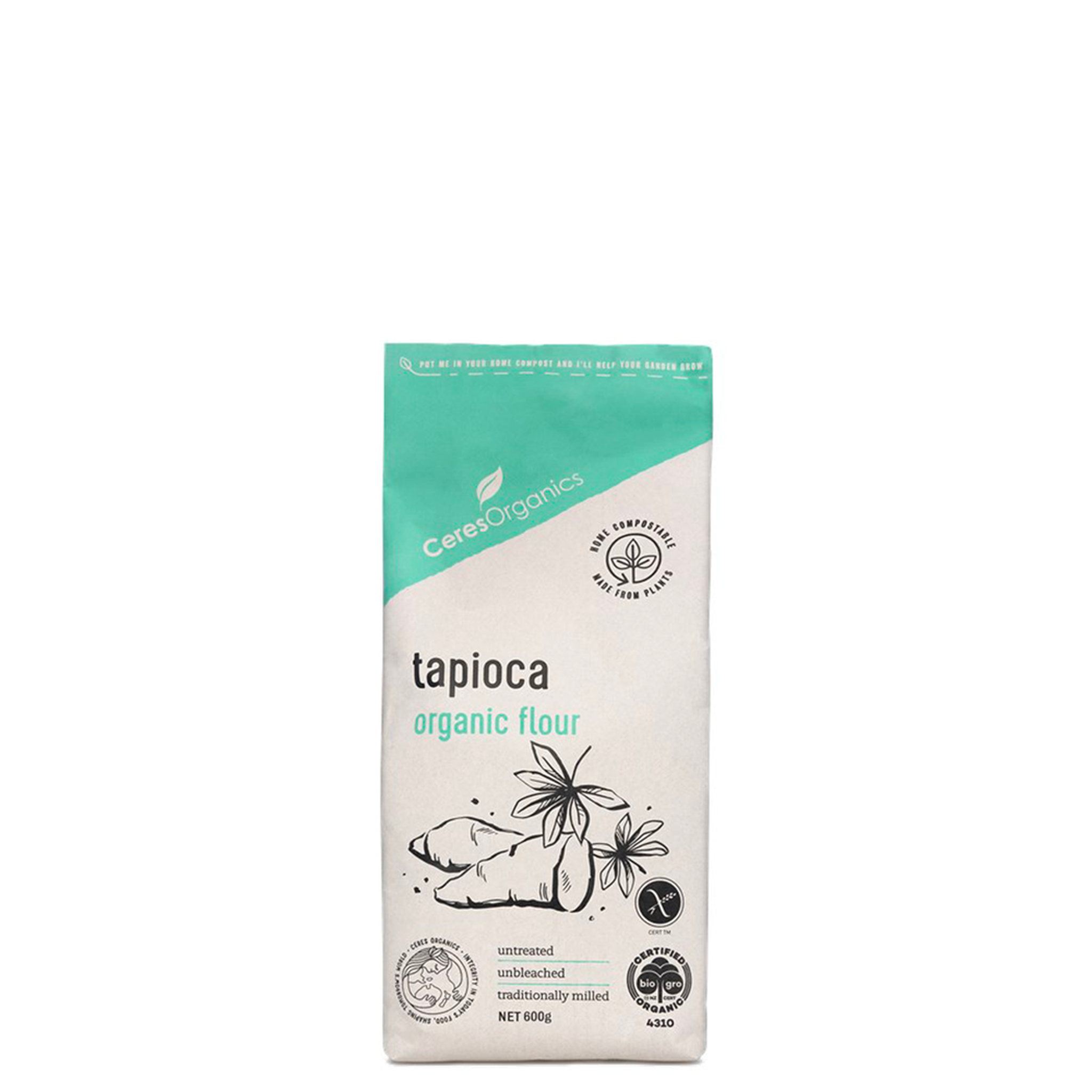 CERES ORGANICS TAPIOCA ORGANIC FLOUR 600G - The Herbal Dispensary Raglan