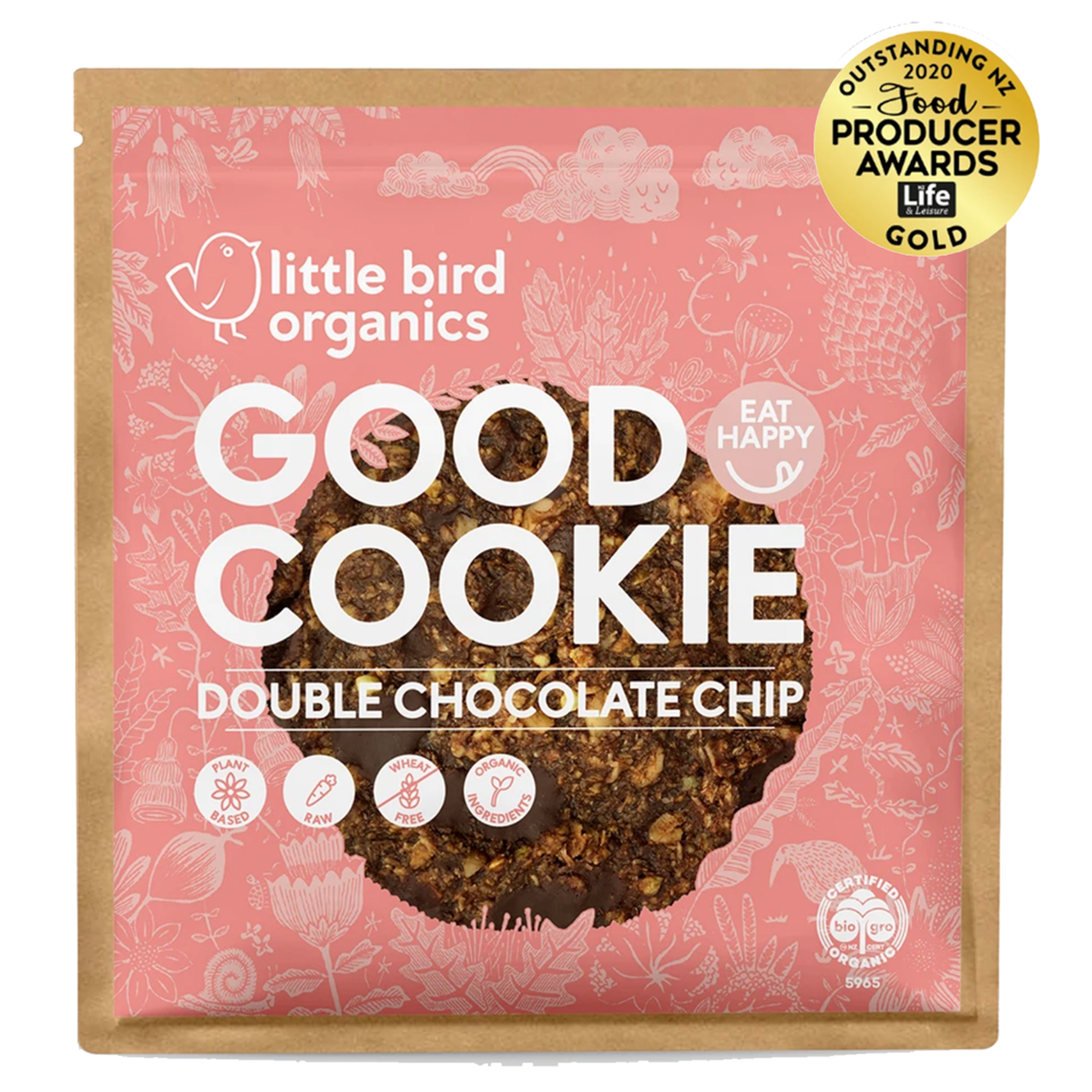 LITTLE BIRD ORGANICS GOOD DOUBLE CHOCOLATE CHIP COOKIE - The Herbal Dispensary Raglan