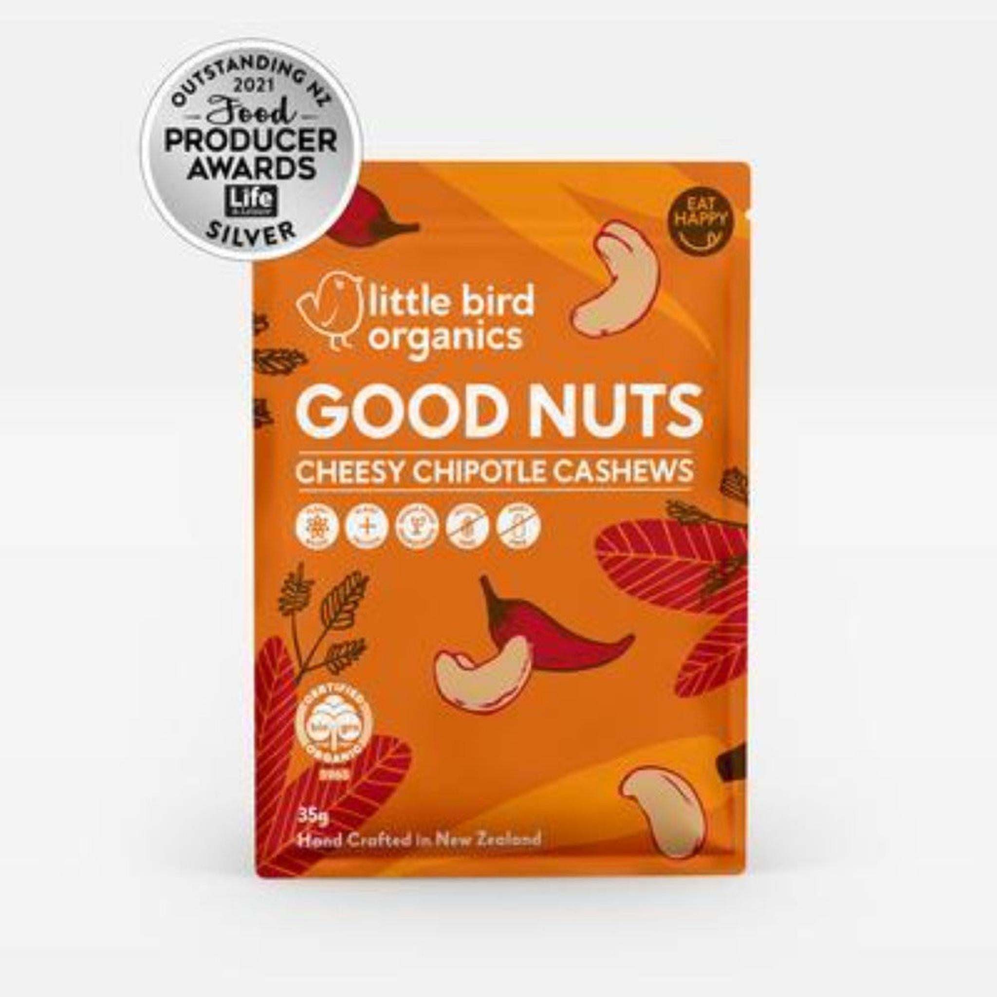 LITTLE BIRD CHEESY CHIPOTLE CASHEWS 120G - The Herbal Dispensary Raglan