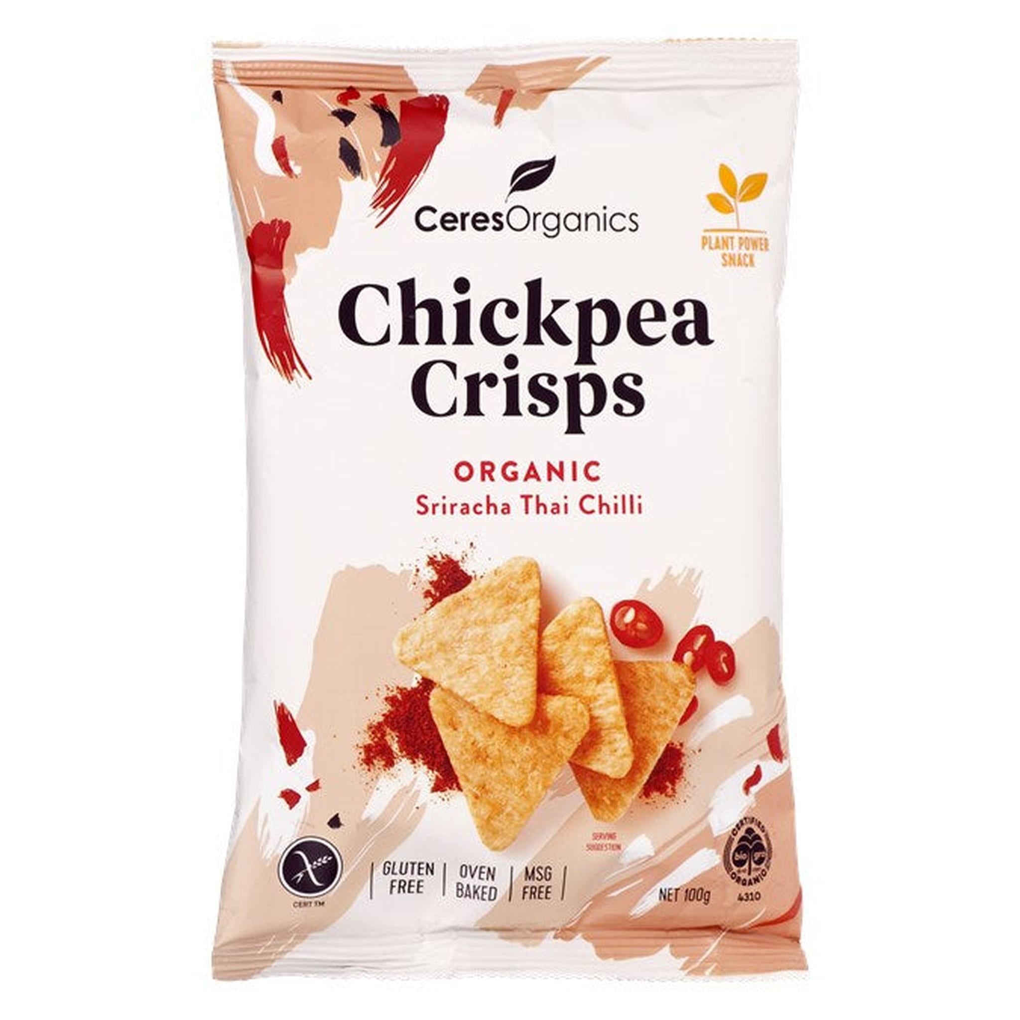 ORGANIC CHICKPEA CRISPS, SRIRACHA THAI CHILLI - 100G - The Herbal Dispensary Raglan