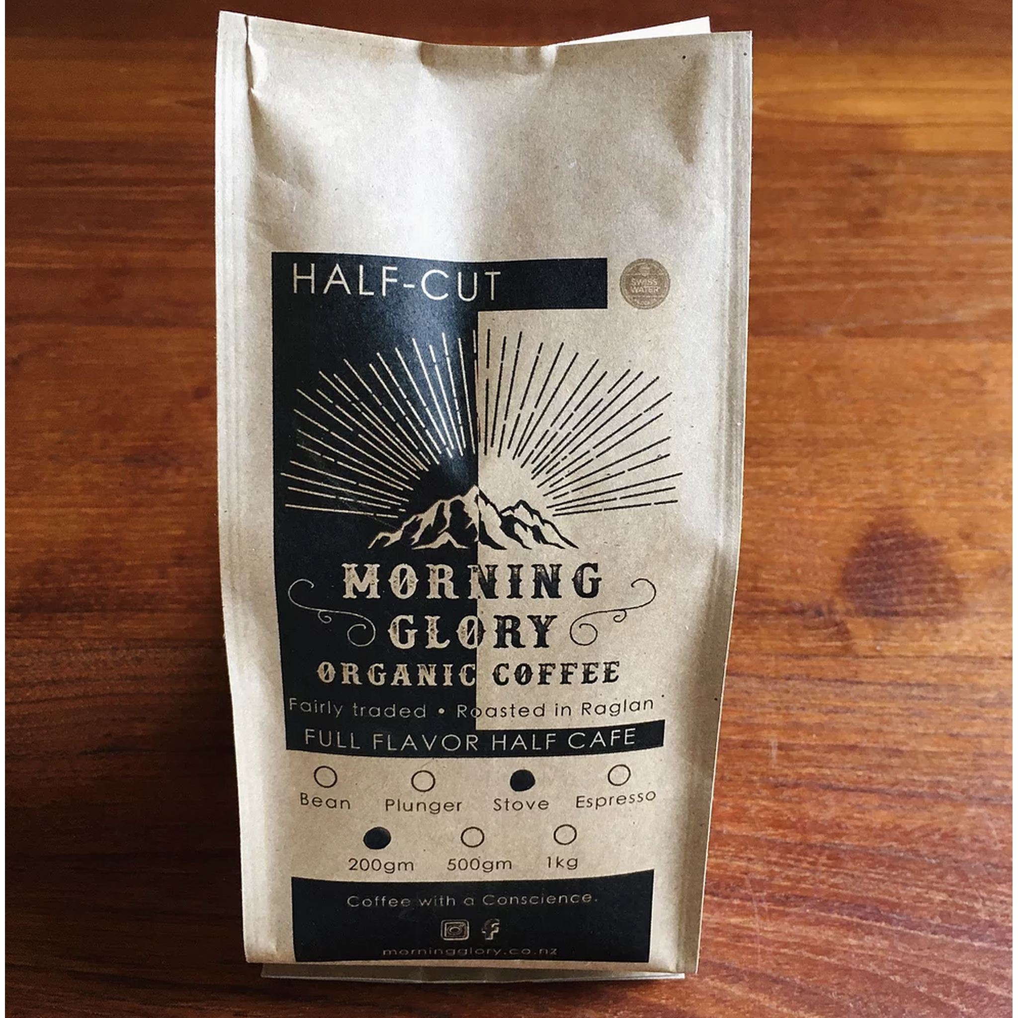 MORNING GLORY ORGANIC COFFEE HALF CUT BLEND - The Herbal Dispensary Raglan