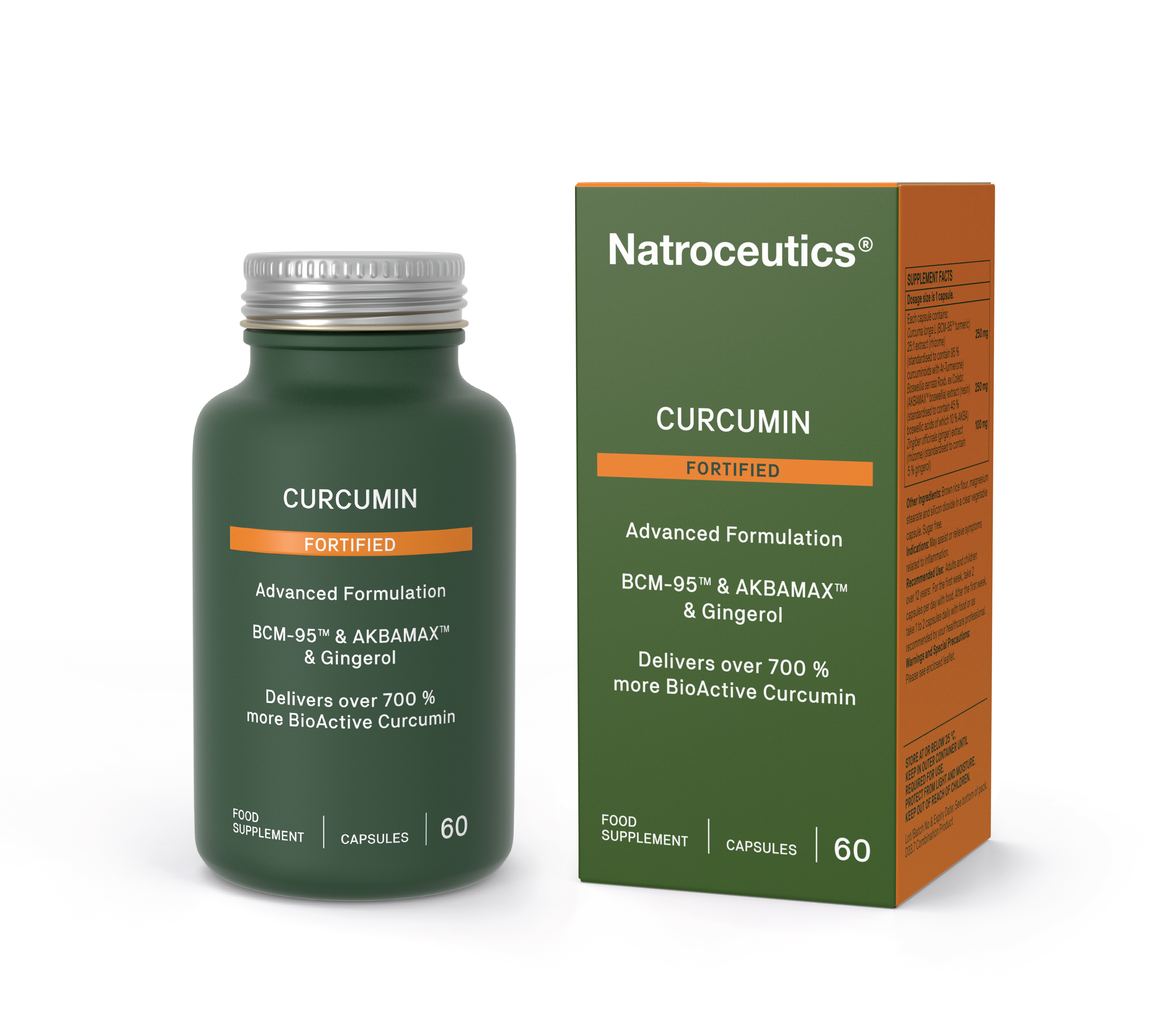 Natroceuticals Curcumin supplement bottle and packaging on a white background