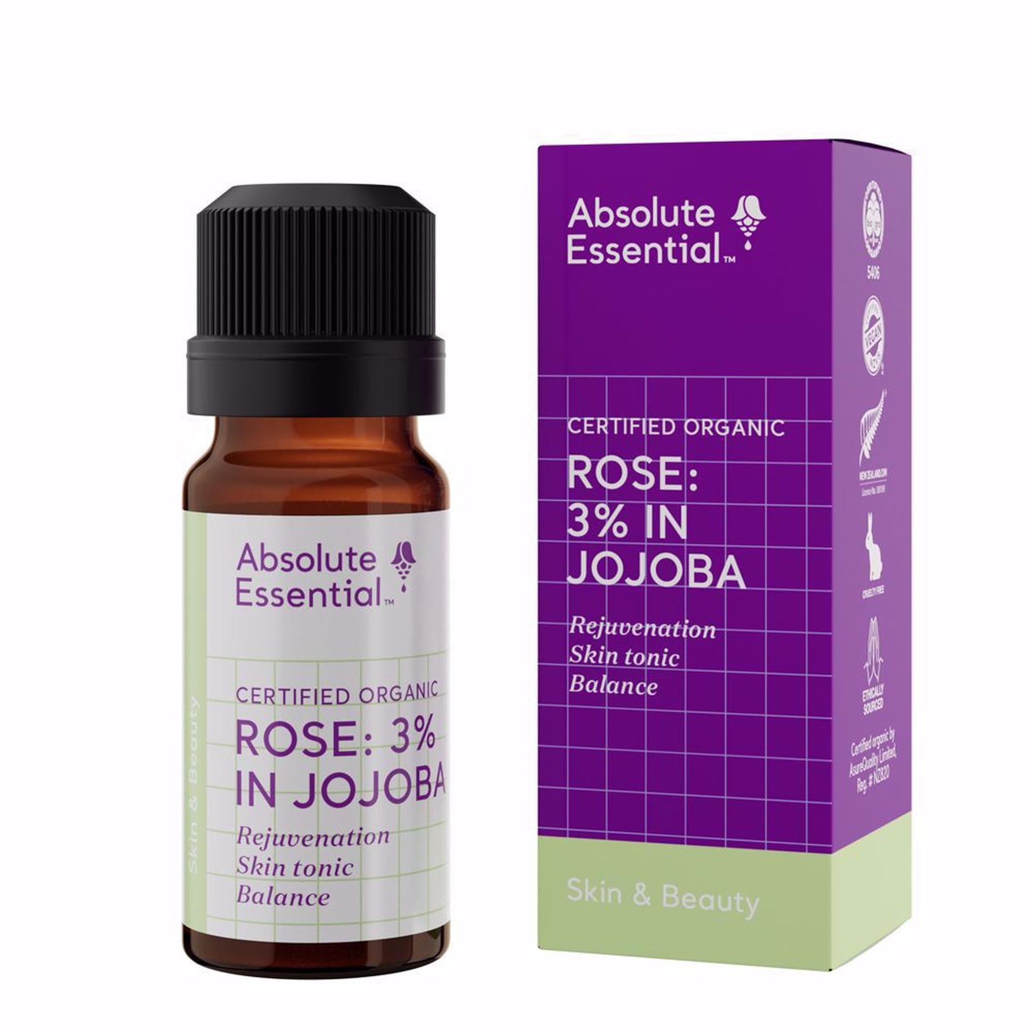 ABSOLUTE ESSENTIALS ORGANIC ROSE 3% 10ML - The Herbal Dispensary Raglan