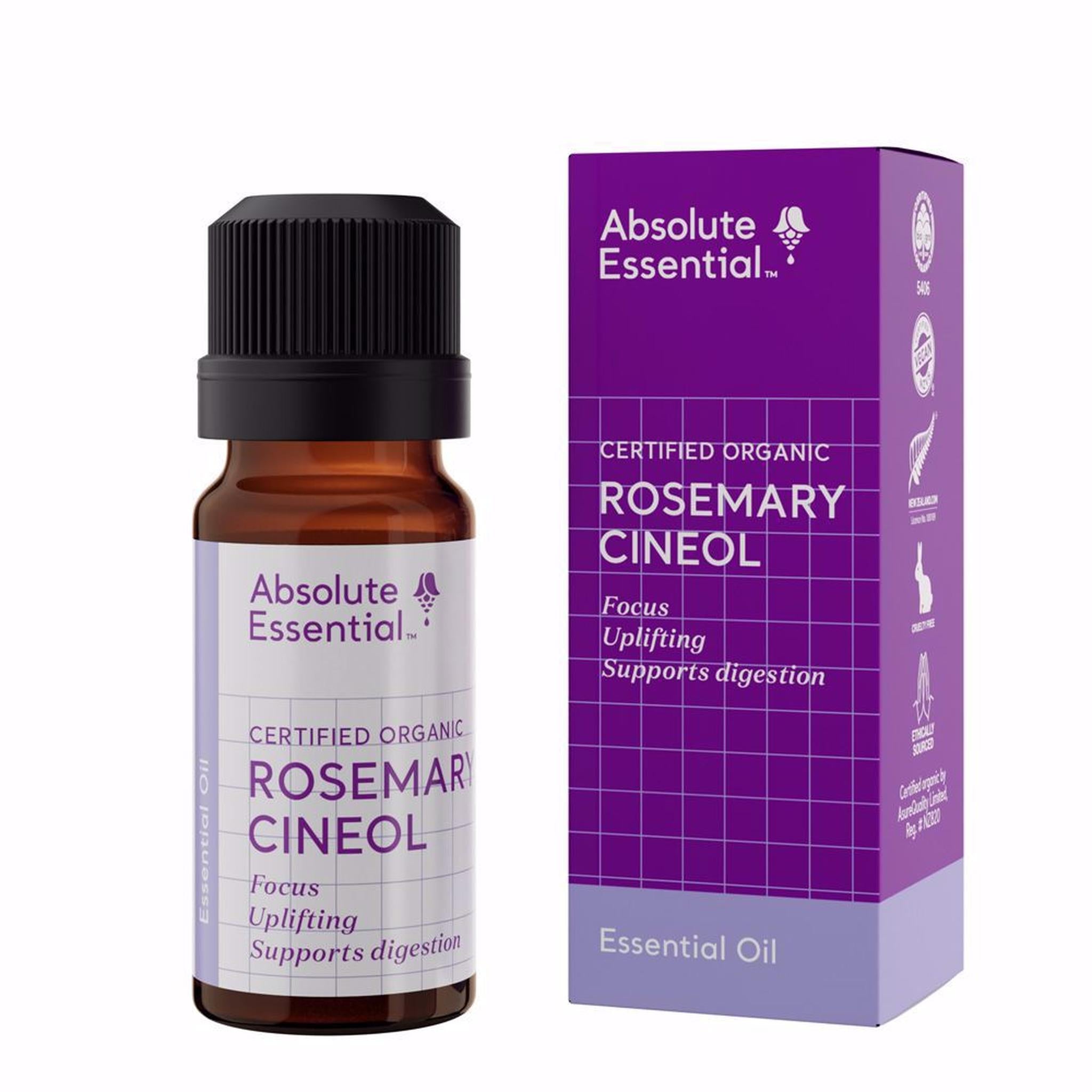 ABSOLUTE ESSENTIALS ORGANIC ROSEMARY CINEOL 10ML - The Herbal Dispensary Raglan