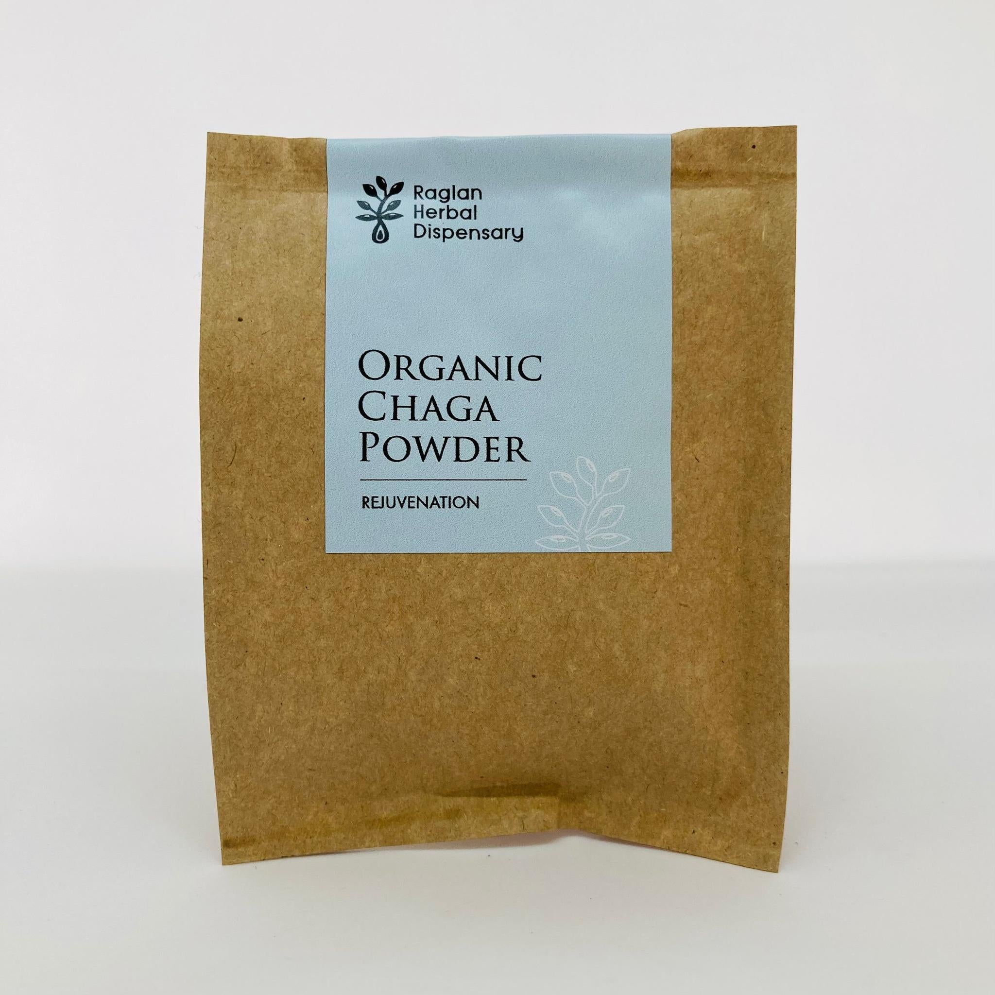 ORGANIC CHAGA MUSHROOM POWDER 40G - The Herbal Dispensary Raglan