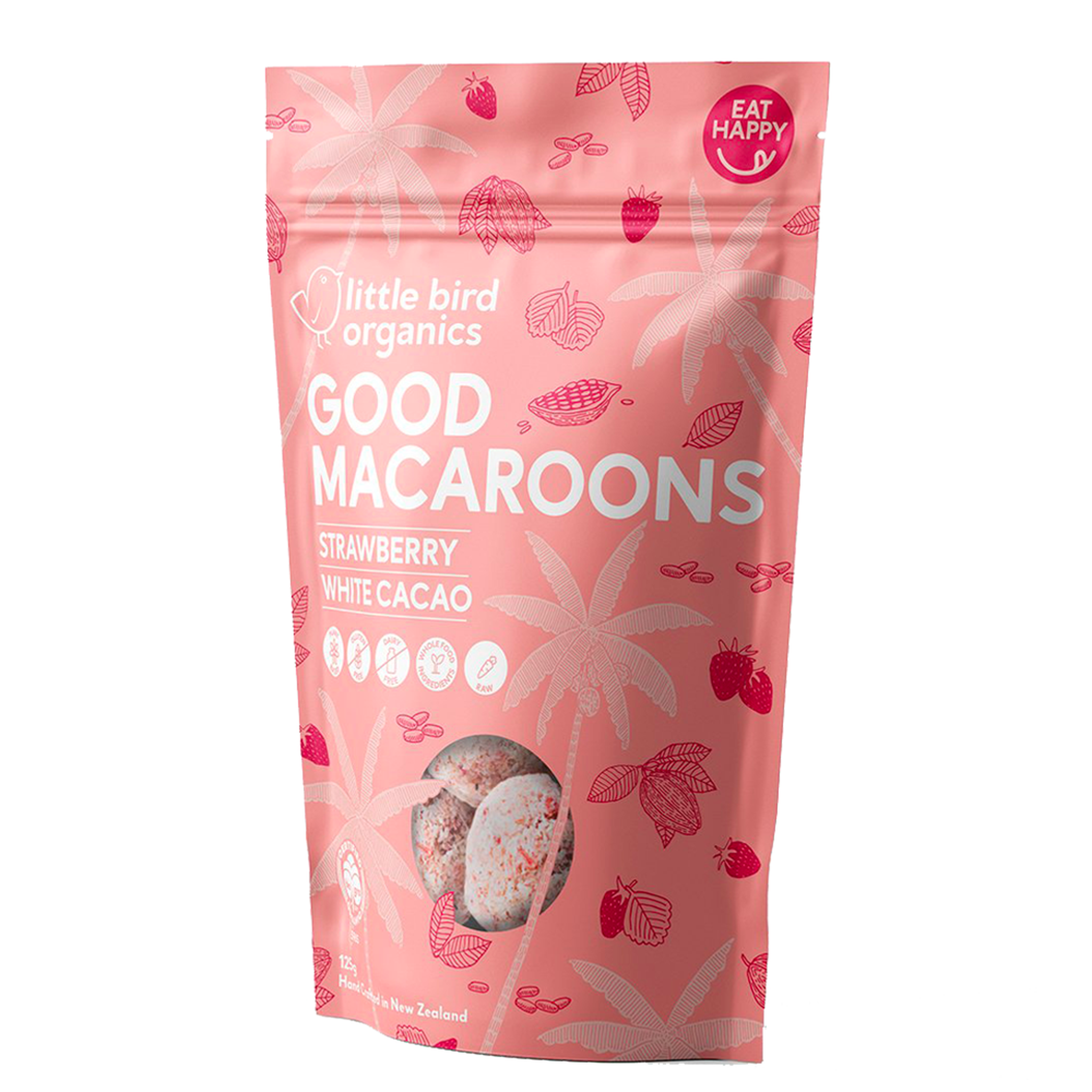 LITTLE BIRD ORGANICS GOOD MACAROONS - STRAWBERRY + WHITE CACAO - The Herbal Dispensary Raglan