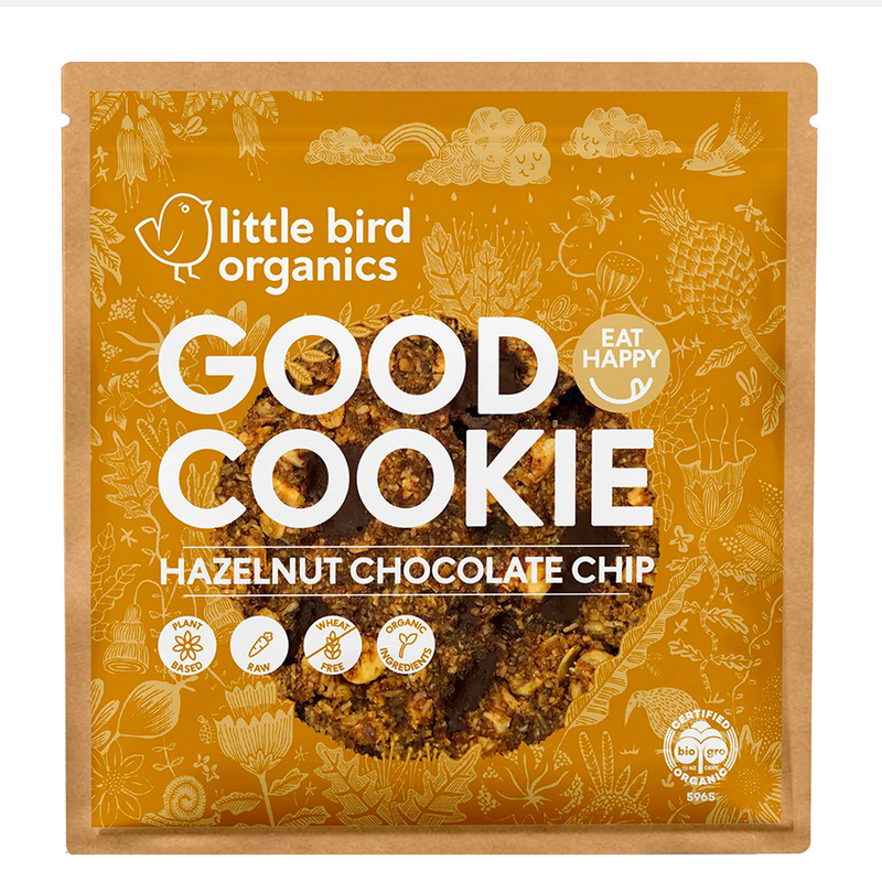 LITTLE BIRD ORGANICS GOOD HAZELNUT CHOCOLATE CHIP COOKIE