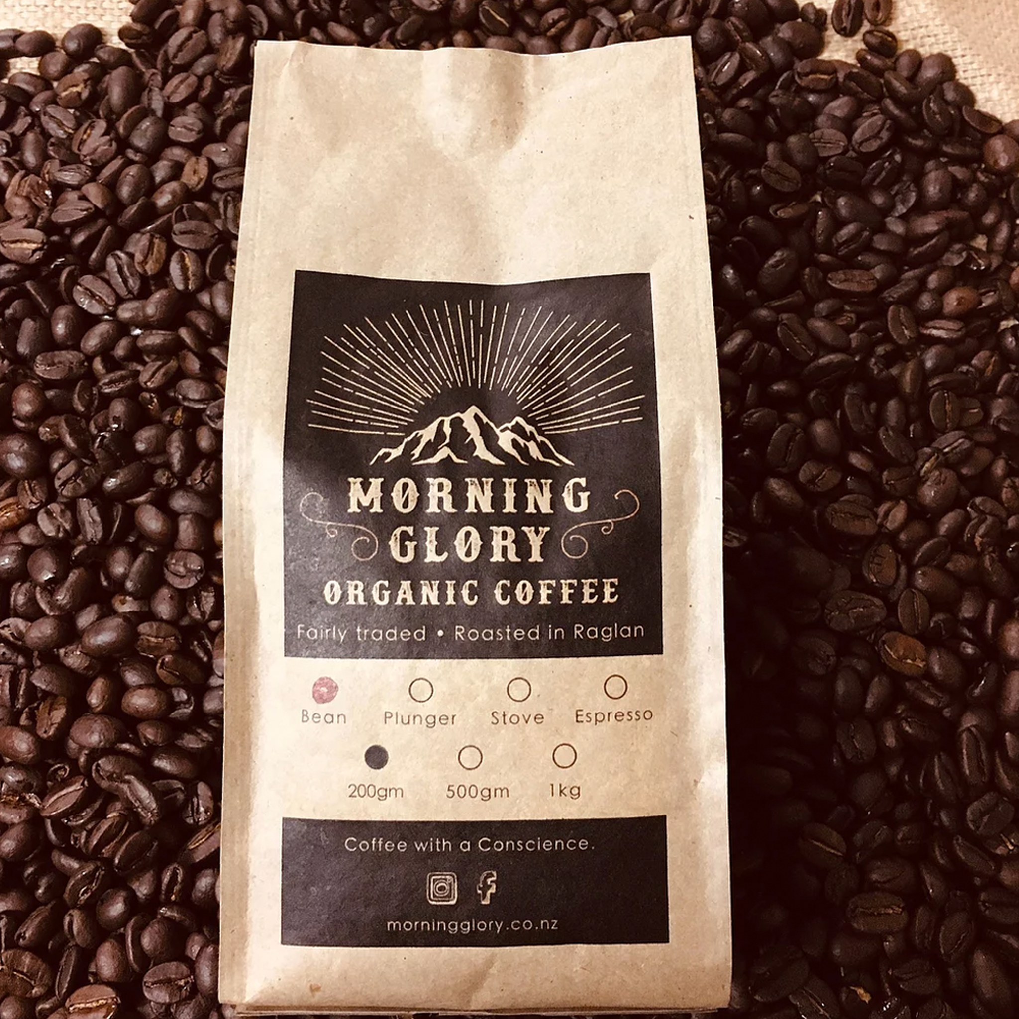 MORNING GLORY ORGANIC COFFEE BEANS - The Herbal Dispensary Raglan