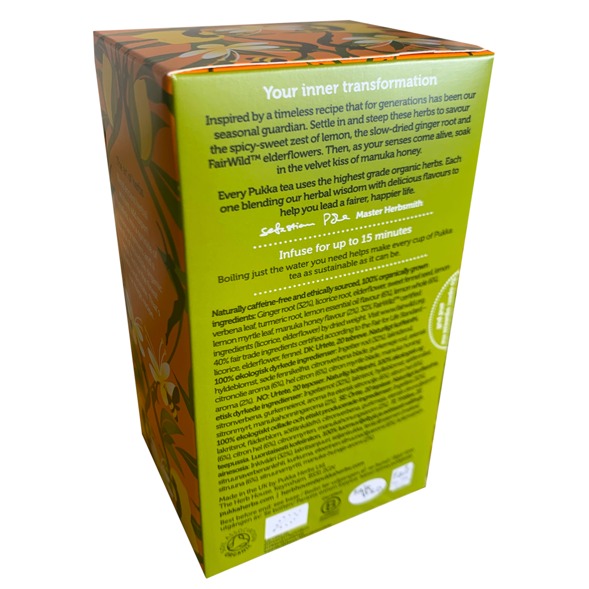 PUKKA ORGANIC LEMON GINGER HONEY TEA BOX - The Herbal Dispensary Raglan