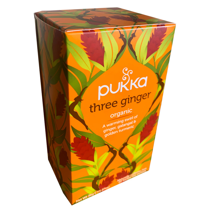 PUKKA ORGANIC THREE GINGER TEA BOX