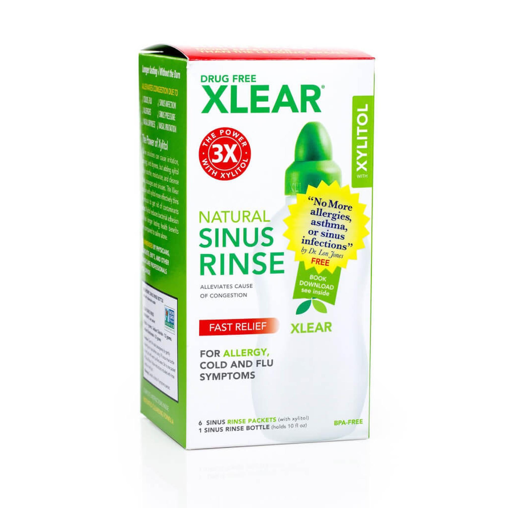 XCLEAR SINUS RINSE 6PK + NASAL IRRIGATION BOTTLE - The Herbal Dispensary Raglan