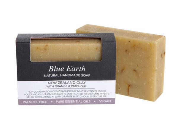 BLUE EARTH NZ CLAY WITH ORANGE AND PATCHOULI SOAP