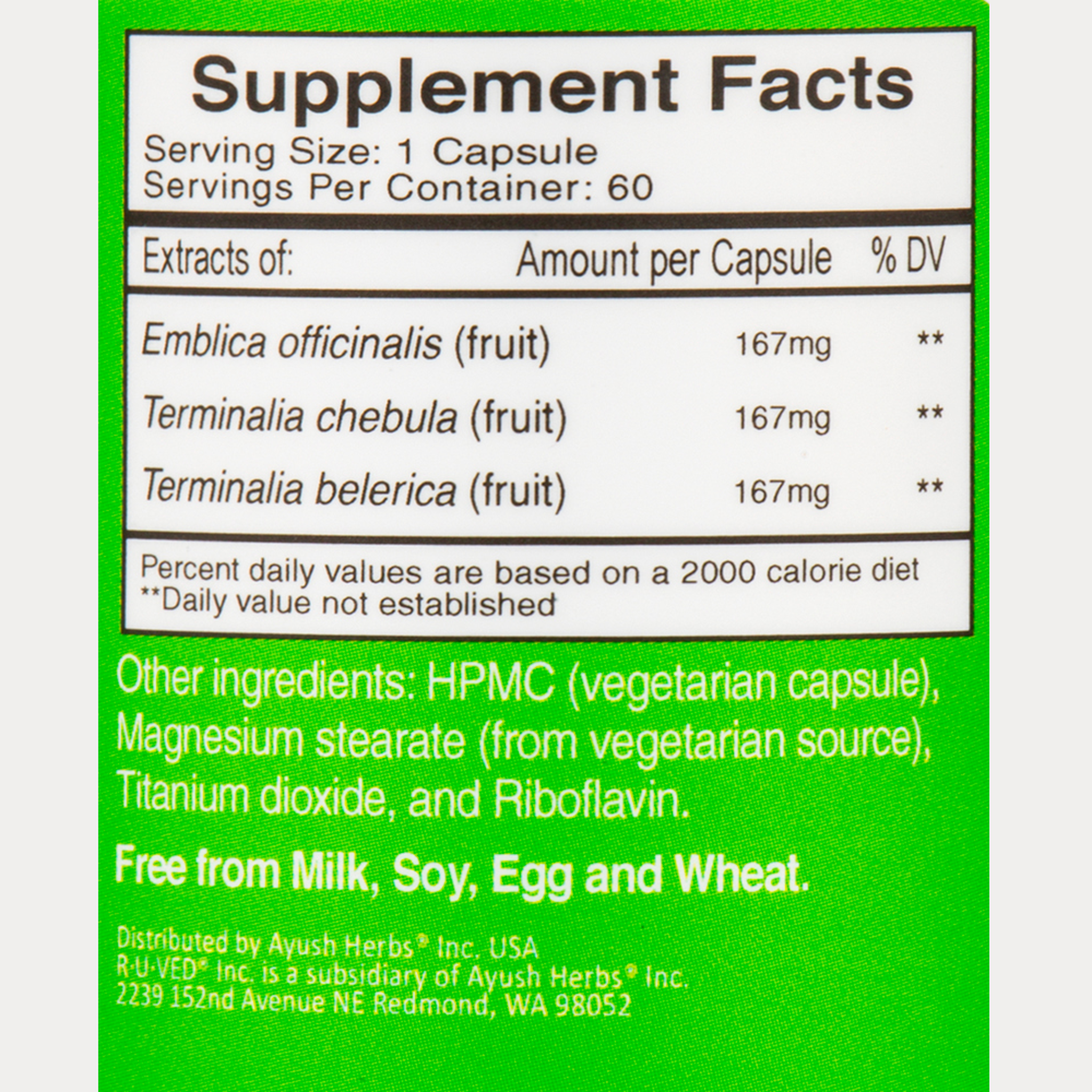 RUVED TRIPHALA 60 CAPS - The Herbal Dispensary Raglan