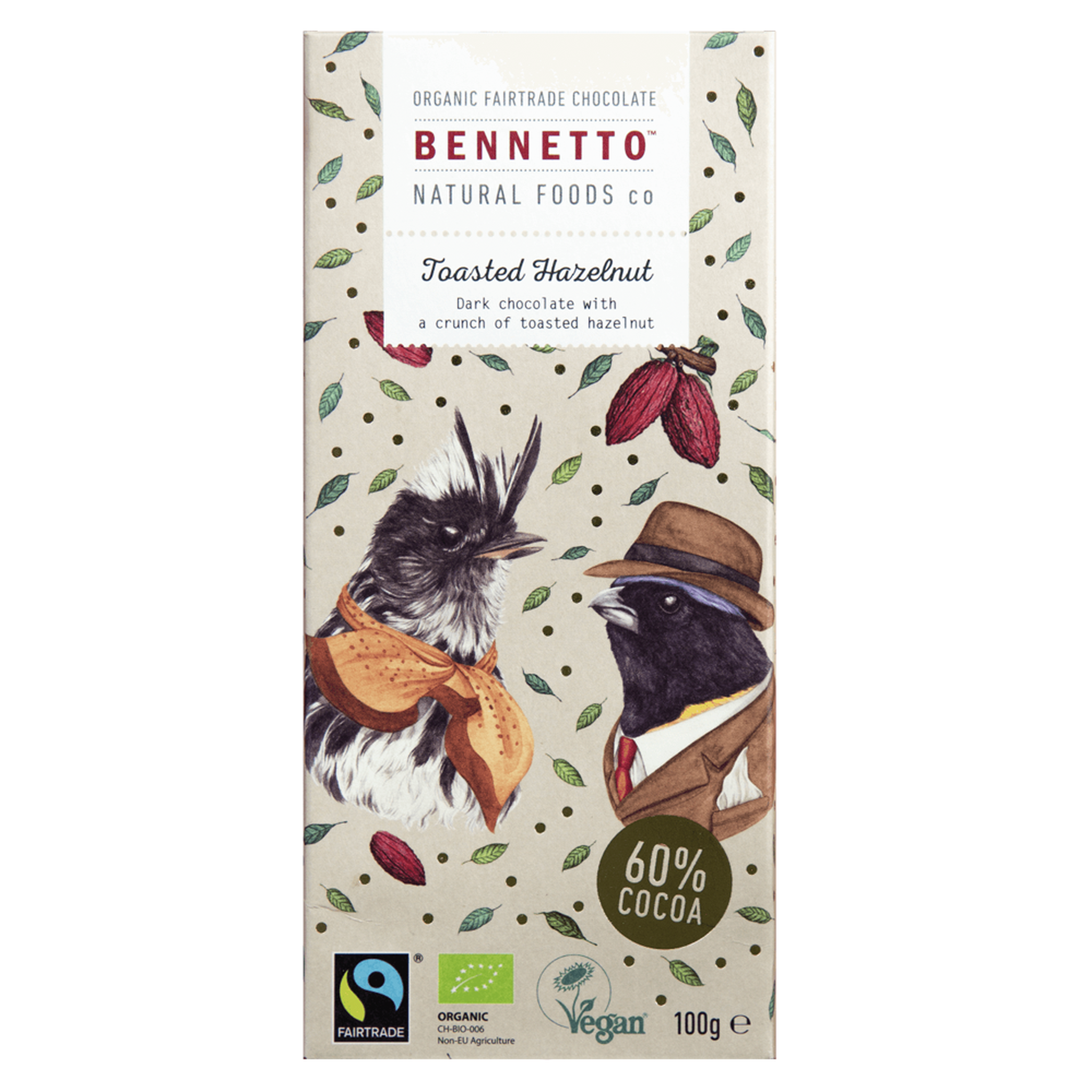 BENNETTOS TOASTED HAZELNUT CHOCOLATE 100G - The Herbal Dispensary Raglan
